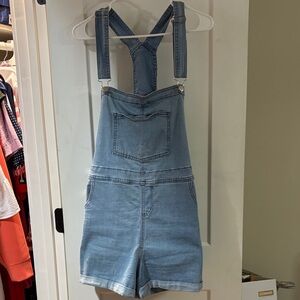 Light Blue Denim Short Overalls